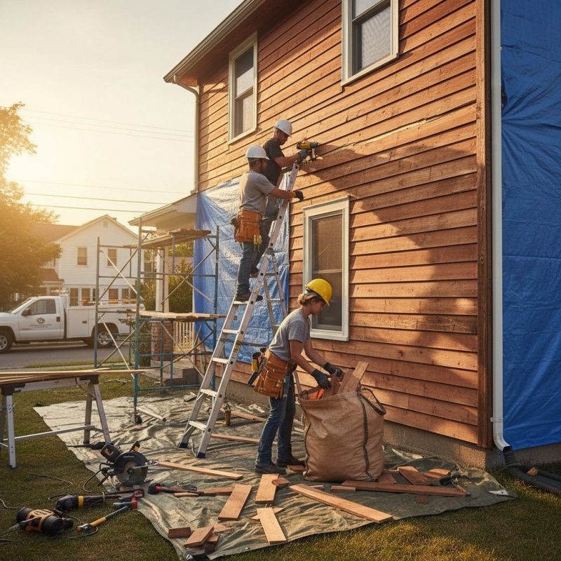 Local Log Home Siding Installation pros at work